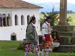 Typical costumes and mats, Chinchero, Peru.