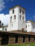 Church tower of Chinchero, Peru.