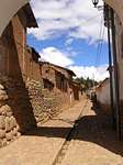 Typical street of Chinchero, access to the Sacred Valley, Peru.