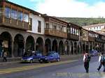 Balconies and archways in Cusco, Peru.