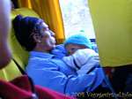 Father of tenderness on the bus between Andahuaylas and Ayacucho, Peru.