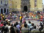 Traditional dance on the square of Saint Francis of Assisi, Lima, Peru.