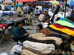 Wool weavers of colors Otavaleños, Otavalo, Ecuador.