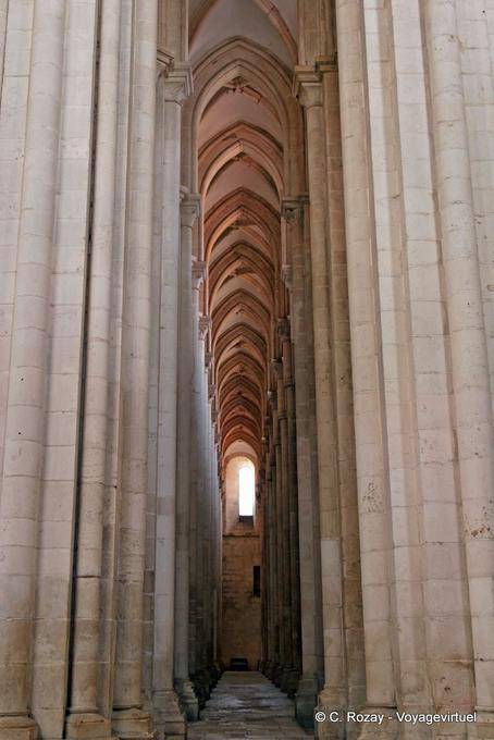 High aisle of the church, Cistercian abbey of Alcobaça - Portugal