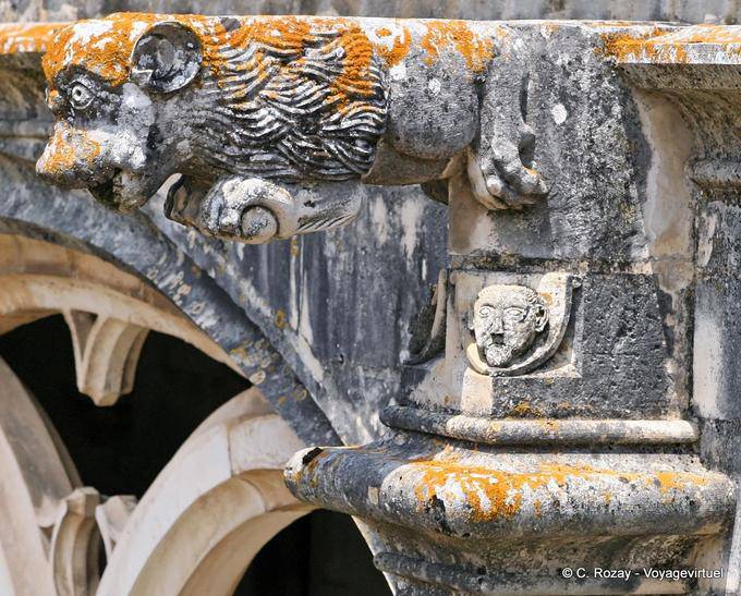 Animal gargoyle, cloister D. Dinis, Alcobaça - Portugal