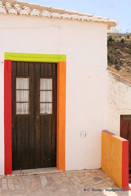 Door frame with bright colors, Burgau, Algarve - Portugal