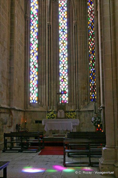 Large stained glass windows of the church, the monastery of Santa Maria da Vitoria, Batalha - Portugal