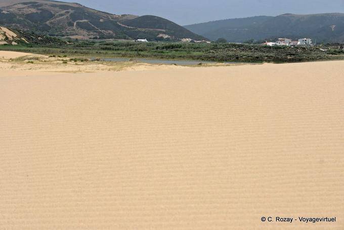 View of the village behind the lagoon, Carrapateira - Portugal