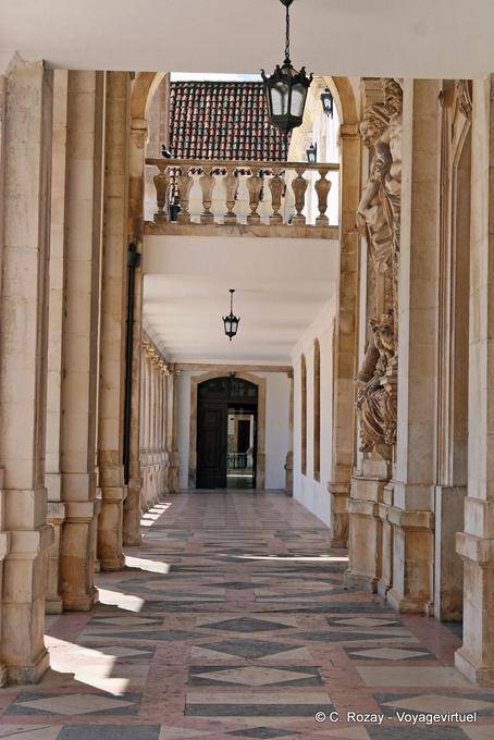 Marble columns, forecourt of the Hall of the University, Coimbra - Portugal