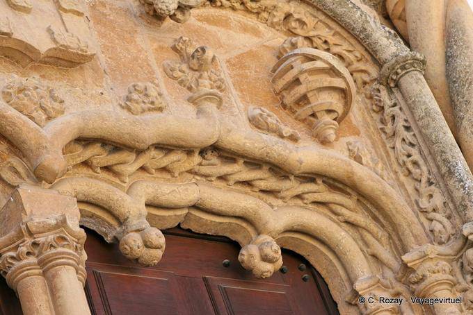 Exterior detail of Manueline art, Coimbra - Portugal