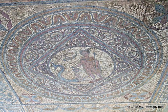 Detail of a polychrome mosaic Conimbriga - Portugal