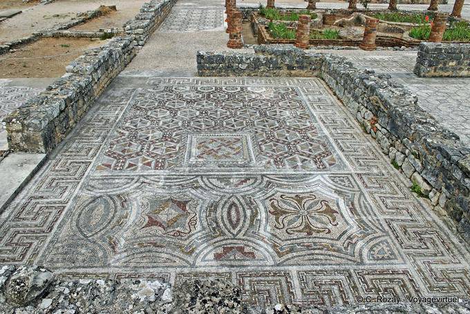 Geometric arabesques ground of a villa, Conimbriga - Portugal