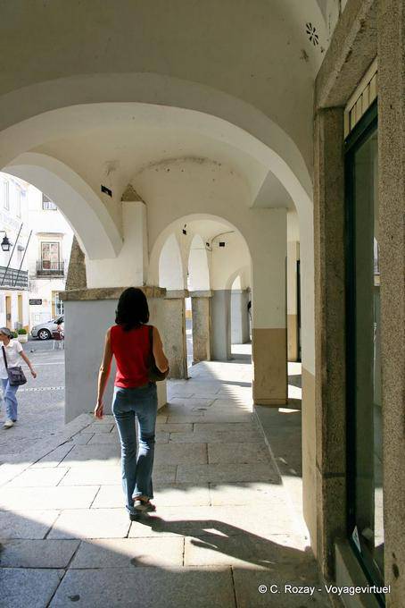 Under the arcades of the Praça de Giraldo, Évora - Portugal