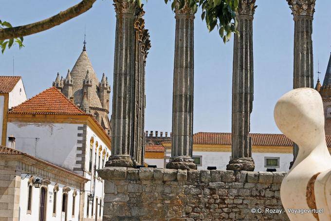 Sculpture in front of the Temple of Diana, Évora - Portugal