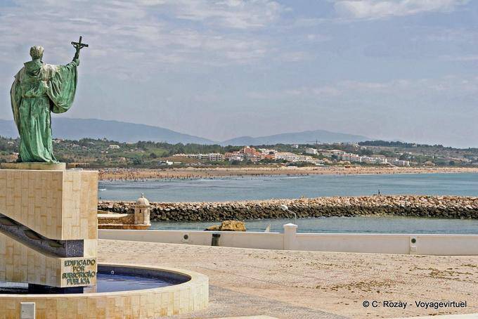 Looking over Meia beach from the terrace of Sao Goncalo, Lagos - Portugal