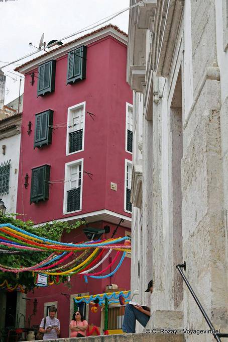 Alfama, on the church square, Largo de São Estêvão, Lisbon - Portugal