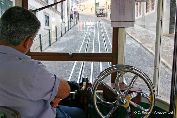 The operator station of the funicular, Bairro Alto, Lisbon - Portugal
