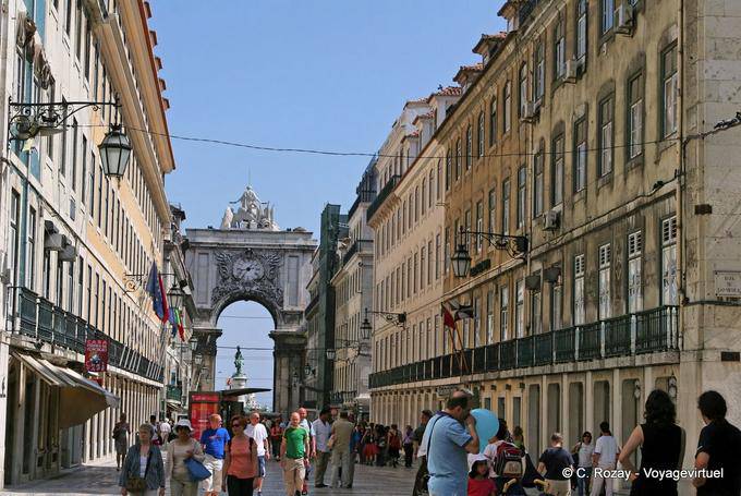 Augusta Street and his bow, Baixa, Lisbon - Portugal