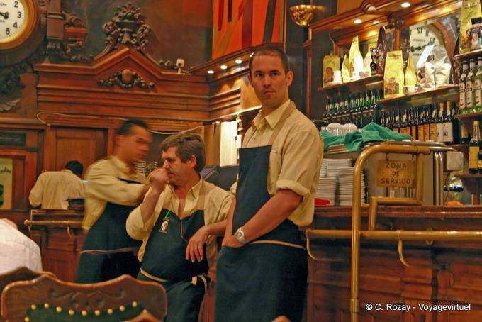 The server team Brasileira, Chiado, Lisbon - Portugal