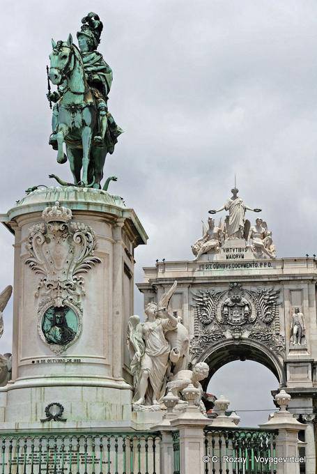 Dom José 1st statue, Comércio Square, Lisbon - Portugal