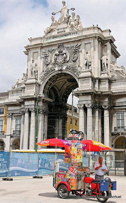 Arc of victory in Augusta Street, viewed from Comércio Square, Lisbon - Portugal