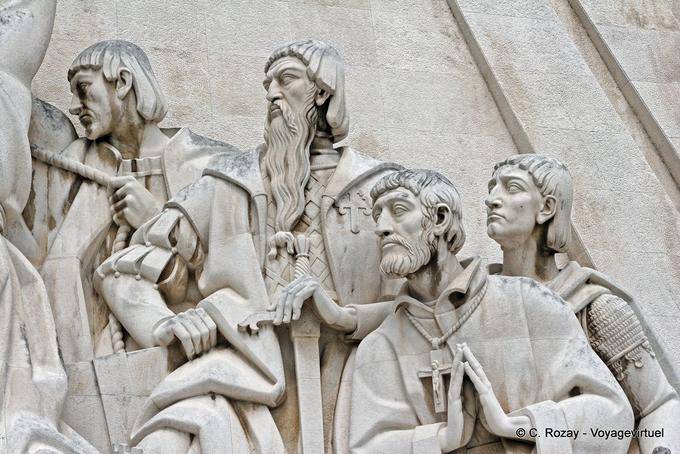 Close up of carved figures, Padrão dos Descobrimentos, Lisbon - Portugal