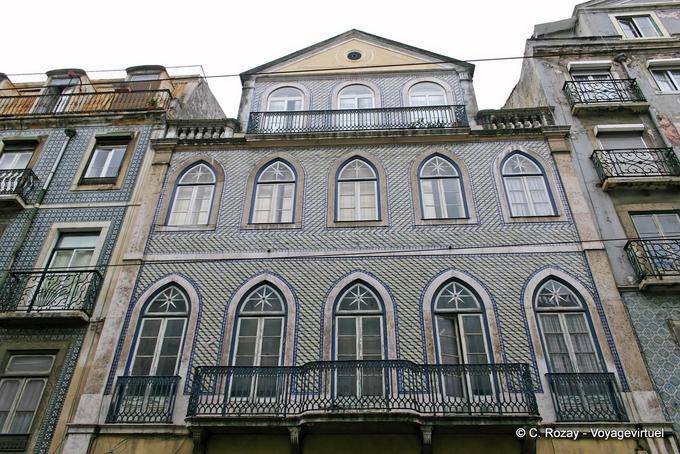 Estrela facade in particular architecture, Lisbon - Portugal
