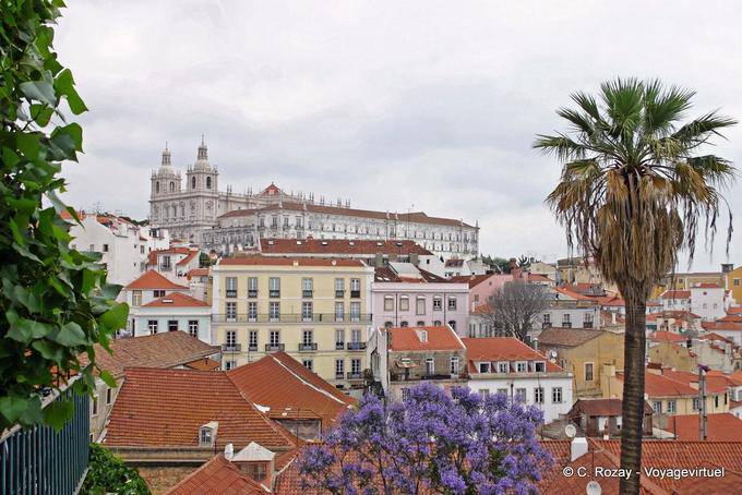 Panorama from the castle gardens in Graça, Lisbon - Portugal