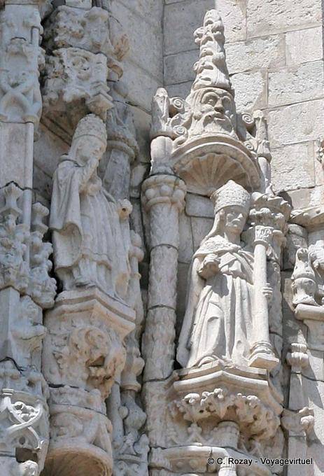 Outside sculptures back Jeronimos Monastery, Lisbon - Portugal