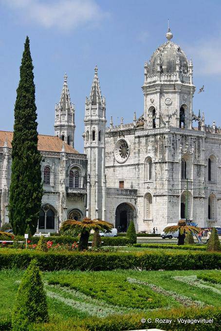 The Jeronimos Monastery seen from the square Império, Lisbon - Portugal