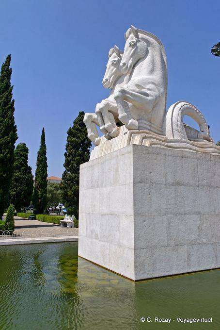 Stone horses, Garden do Império, Jeronimos, Lisbon - Portugal