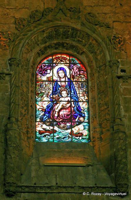 Stained back Jeronimos Monastery, Lisbon - Portugal