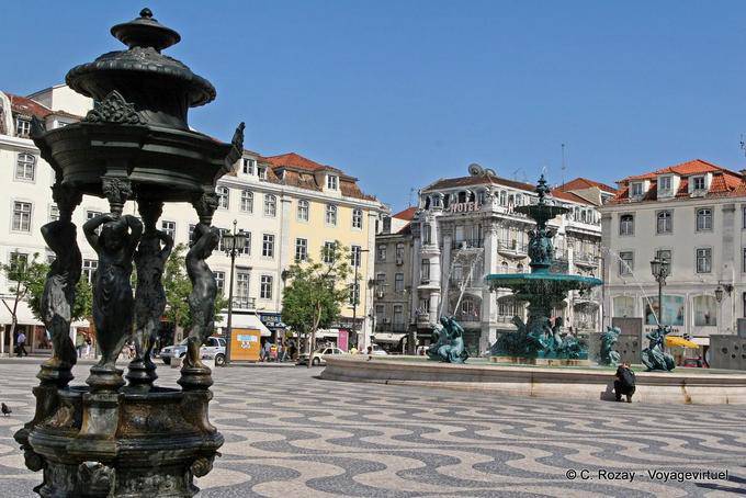 Fountain Rossio Square, Lisbon - Portugal