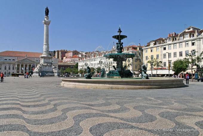 Panorama of Rossio Square, Lisbon - Portugal