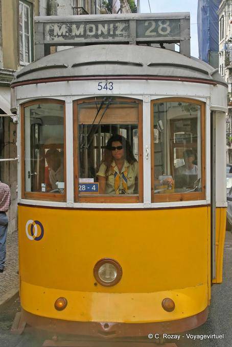 The tram driver, 28 eléctrico Mr Moniz, Lisbon - Portugal