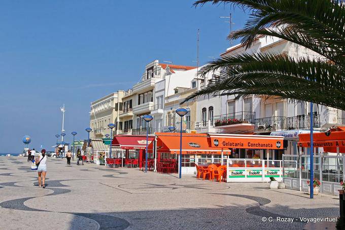 The waterfront Avenue of the Republic, Nazaré - Portugal