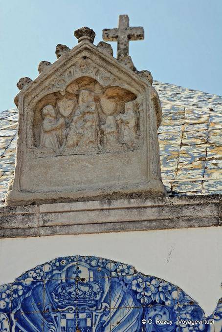 Detail of the pediment Memory Chapel, Sitio, Nazaré - Portugal