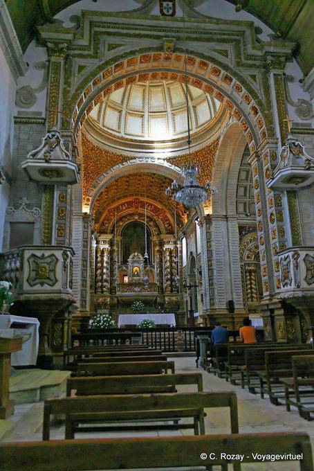 The nave of the church of Nossa Senhora, Nazaré - Portugal