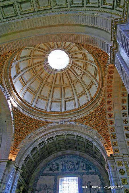 The dome and stone lantern, church Nossa Senhora da Nazaré - Portugal