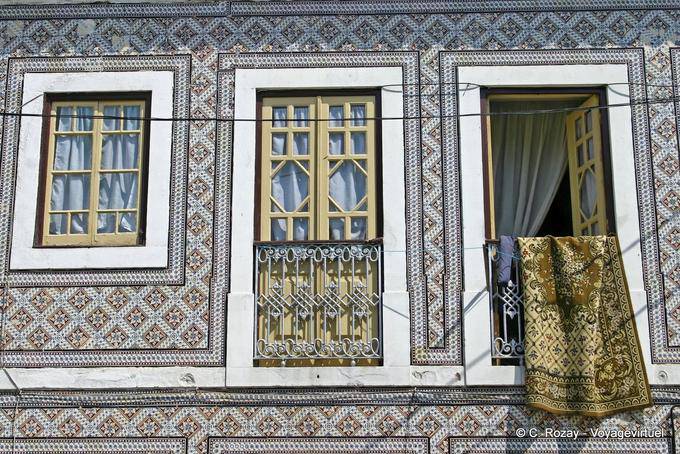 A facade covered with typical tiles, Nazaré - Portugal