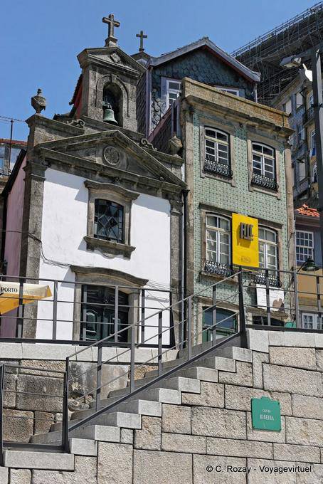 Porto, staircase, chapel and wall tiles, Shore Ribeira - Portugal