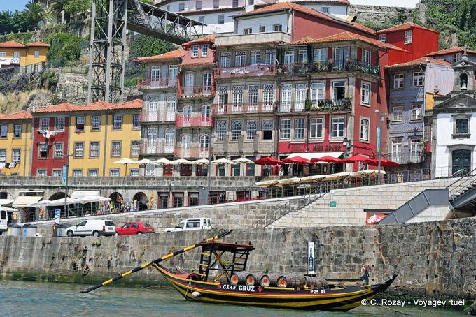 The rabelo Gran Cruz, used to transport the wine barrels, Porto - Portugal