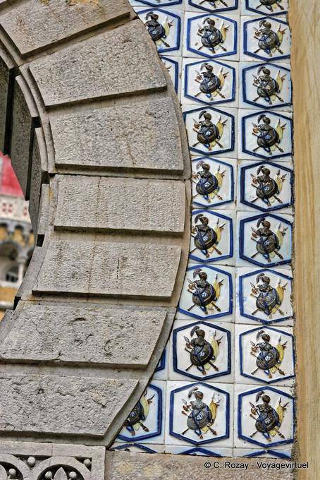 The tiles surrounding the Moorish gate, Pena National Palace, Sintra - Portugal