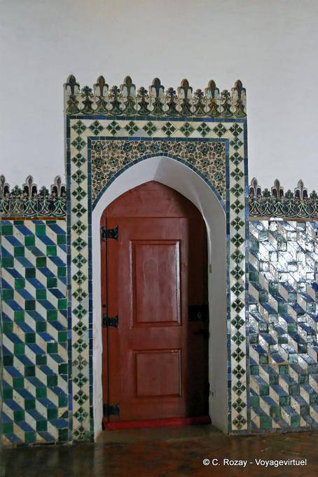 The wall tiles and around a door, the National Palace, Sintra - Portugal