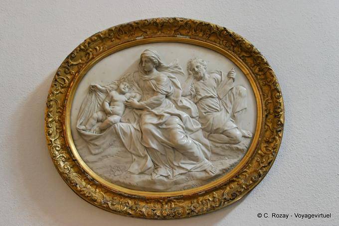 Marble sculpture in a frame, the National Palace, Sintra - Portugal