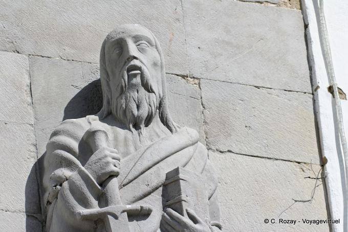 Tavira, sculpture saint by the church of Mercy - Portugal