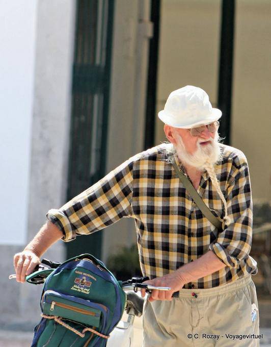 The cyclist with the braided beard, Tavira - Portugal