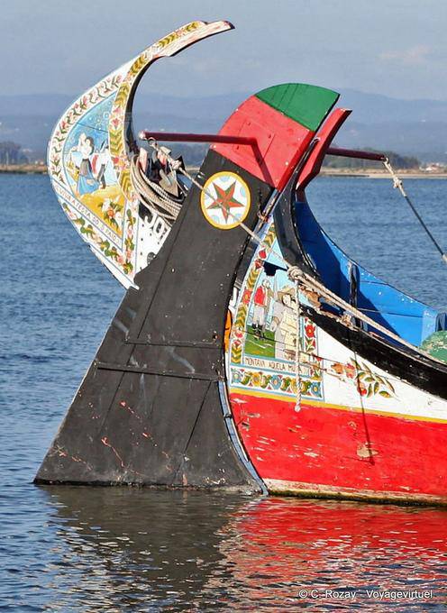 Bow and stern painted boats Torreira - Portugal