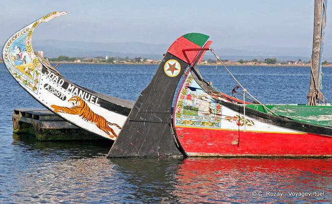 Prow and rudder of moliceiros, Torreira - Portugal