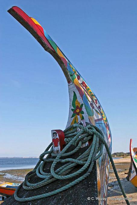 Torreira, painted bow and rope a moliceiro - Portugal